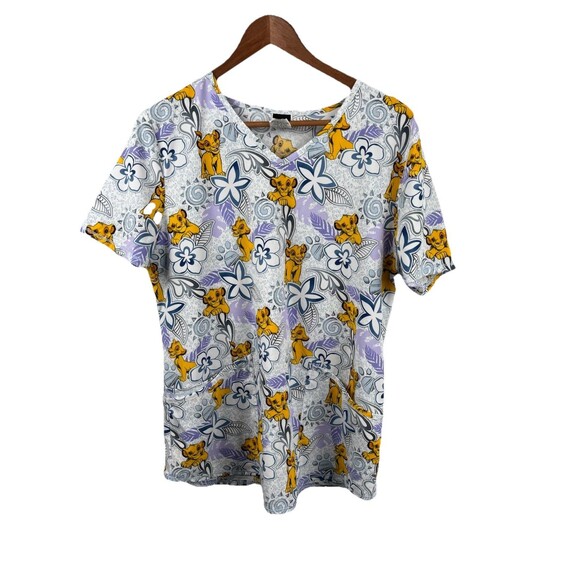 Disney Tops - Disney Branded Lion King Scrub Top Women's Size Medium Short Sleeve